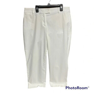 Talbots petites size 10 the perfect crop curvy white pants EUC